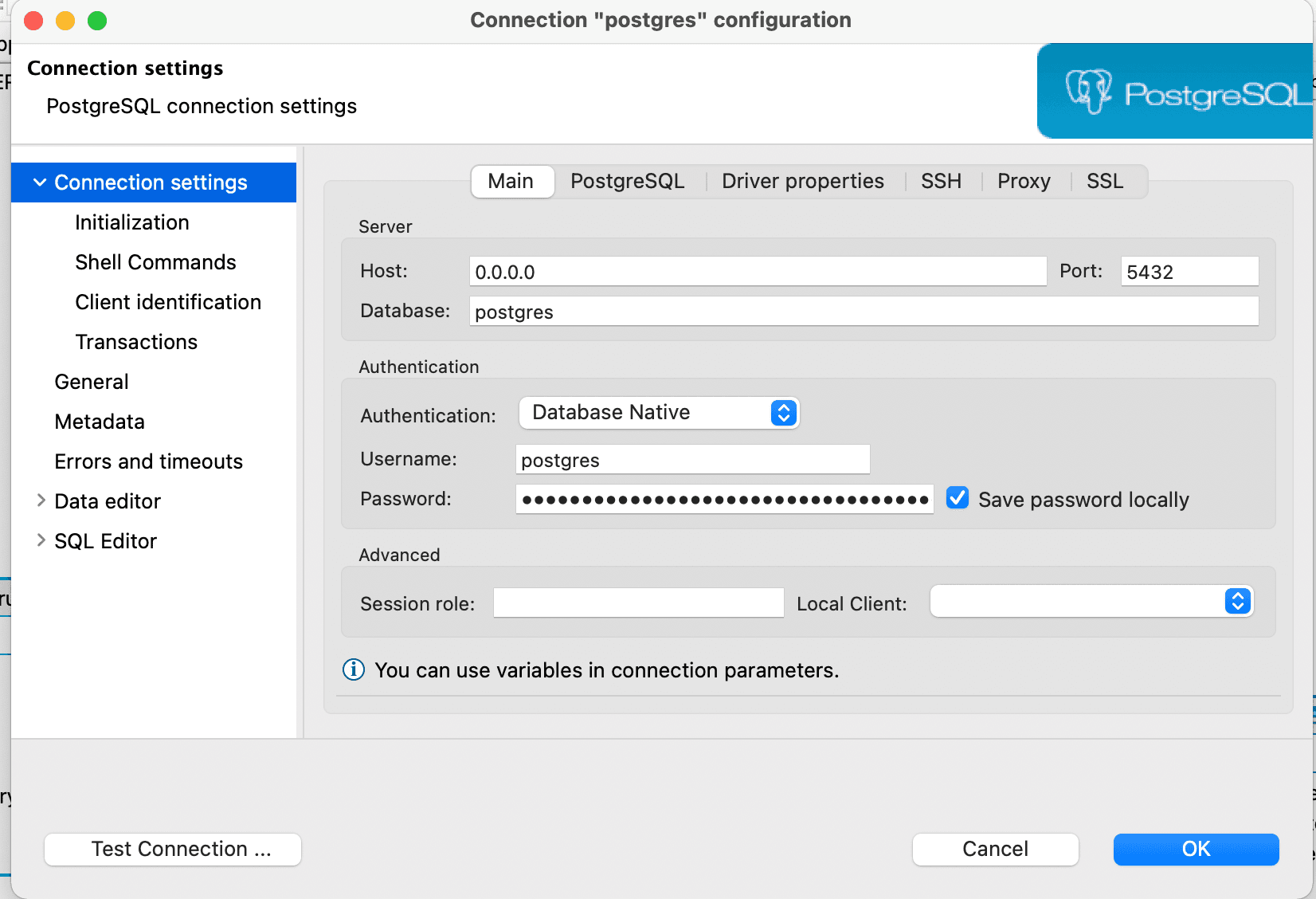 Connect app database