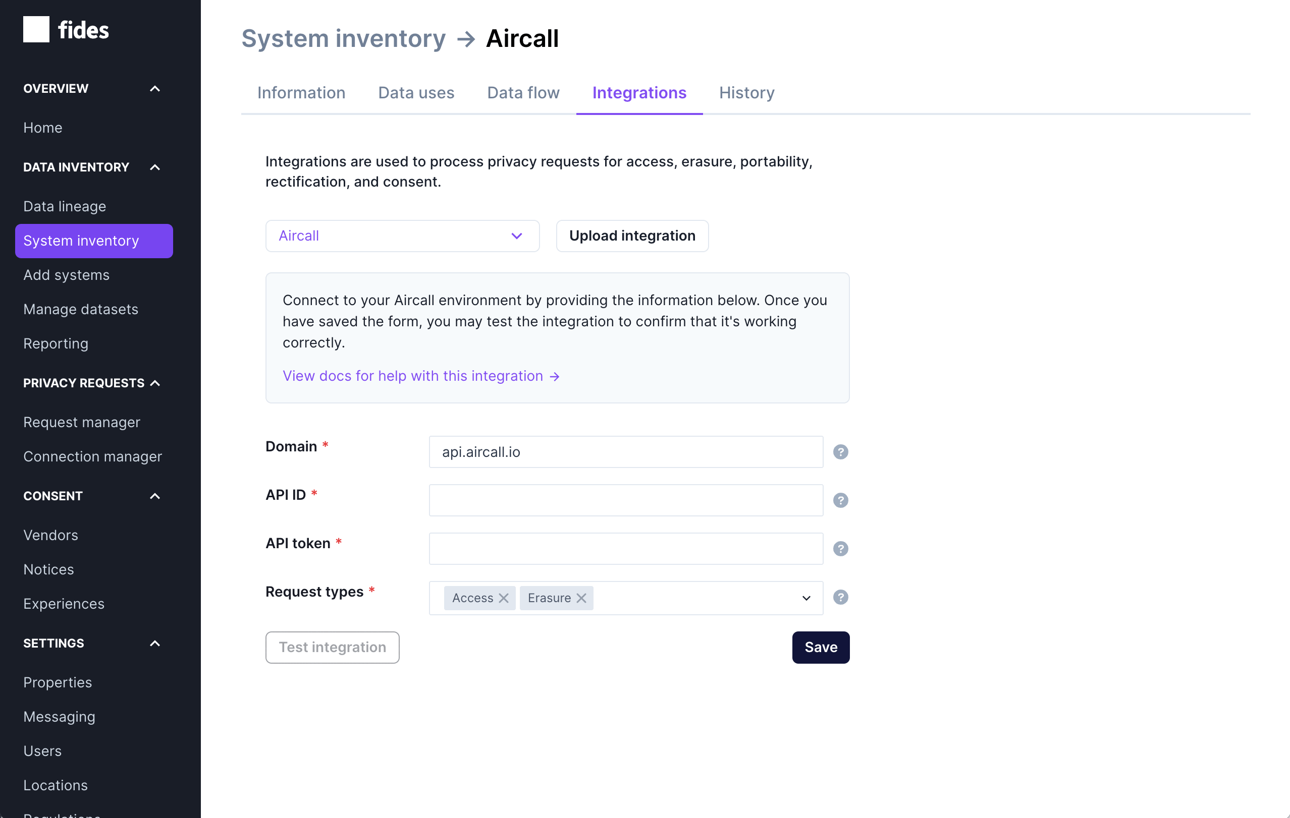 Integrate with system