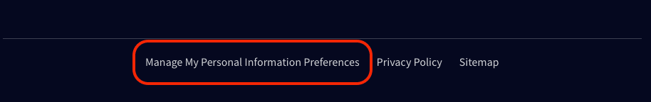 Manage my Personal Information Preferences