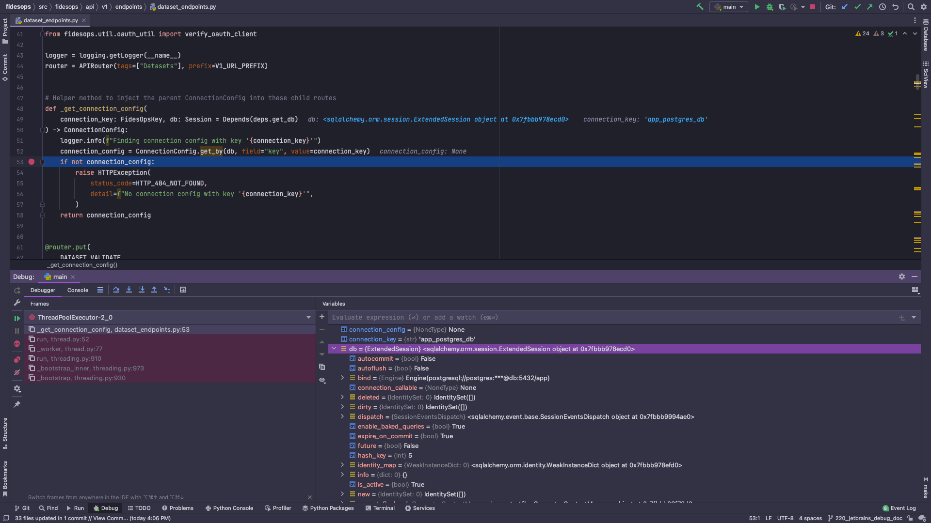 Screenshot of Debugging from IntelliJ