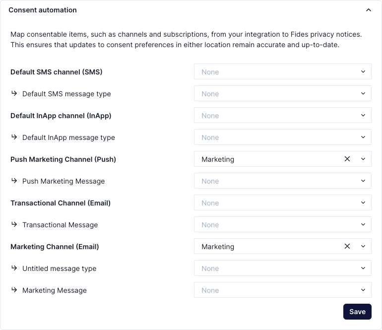 Consent automation mappings