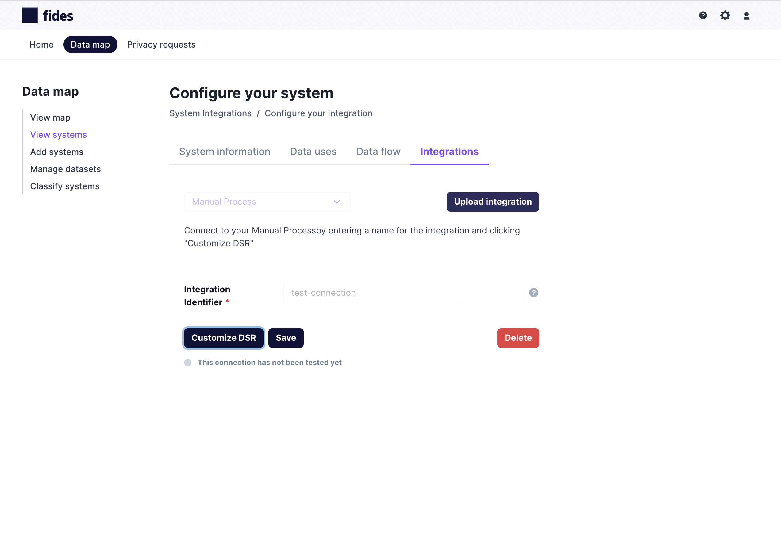 Configure a manual connector