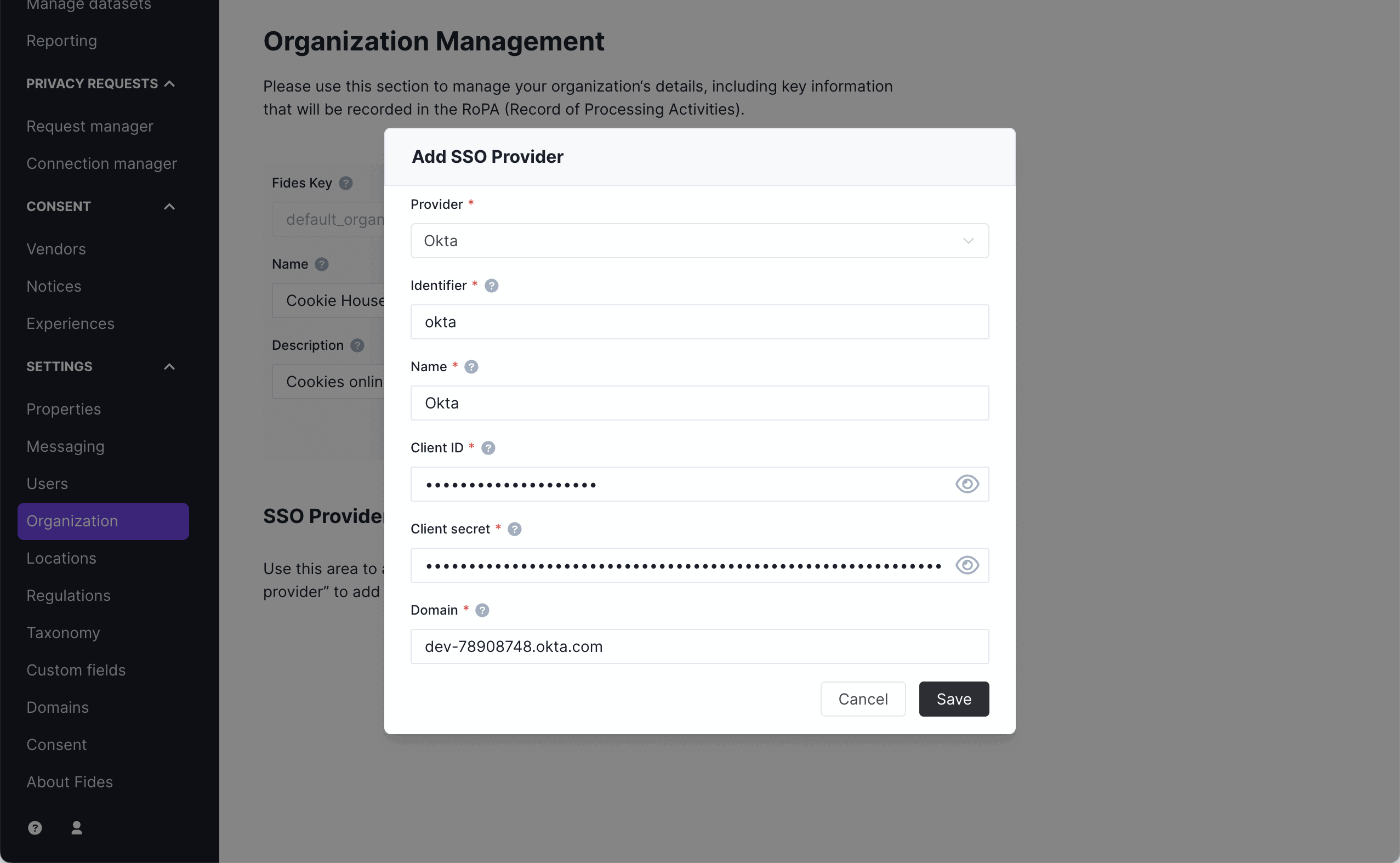 Okta configurations in Fides