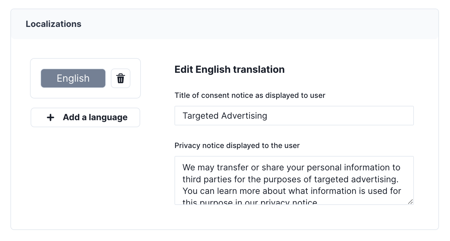 Privacy Notice localization