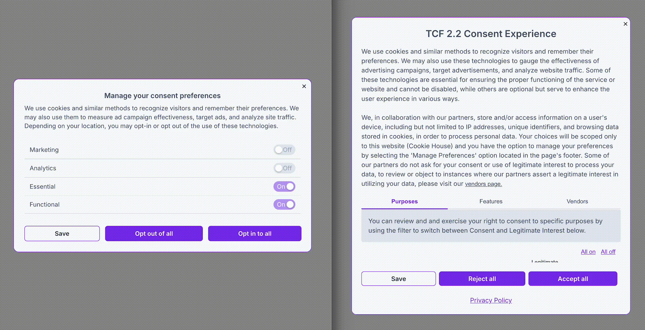 Cookie Banner vs. TCF Consent