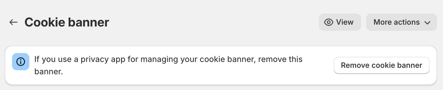 Remove Shopify cookie banner