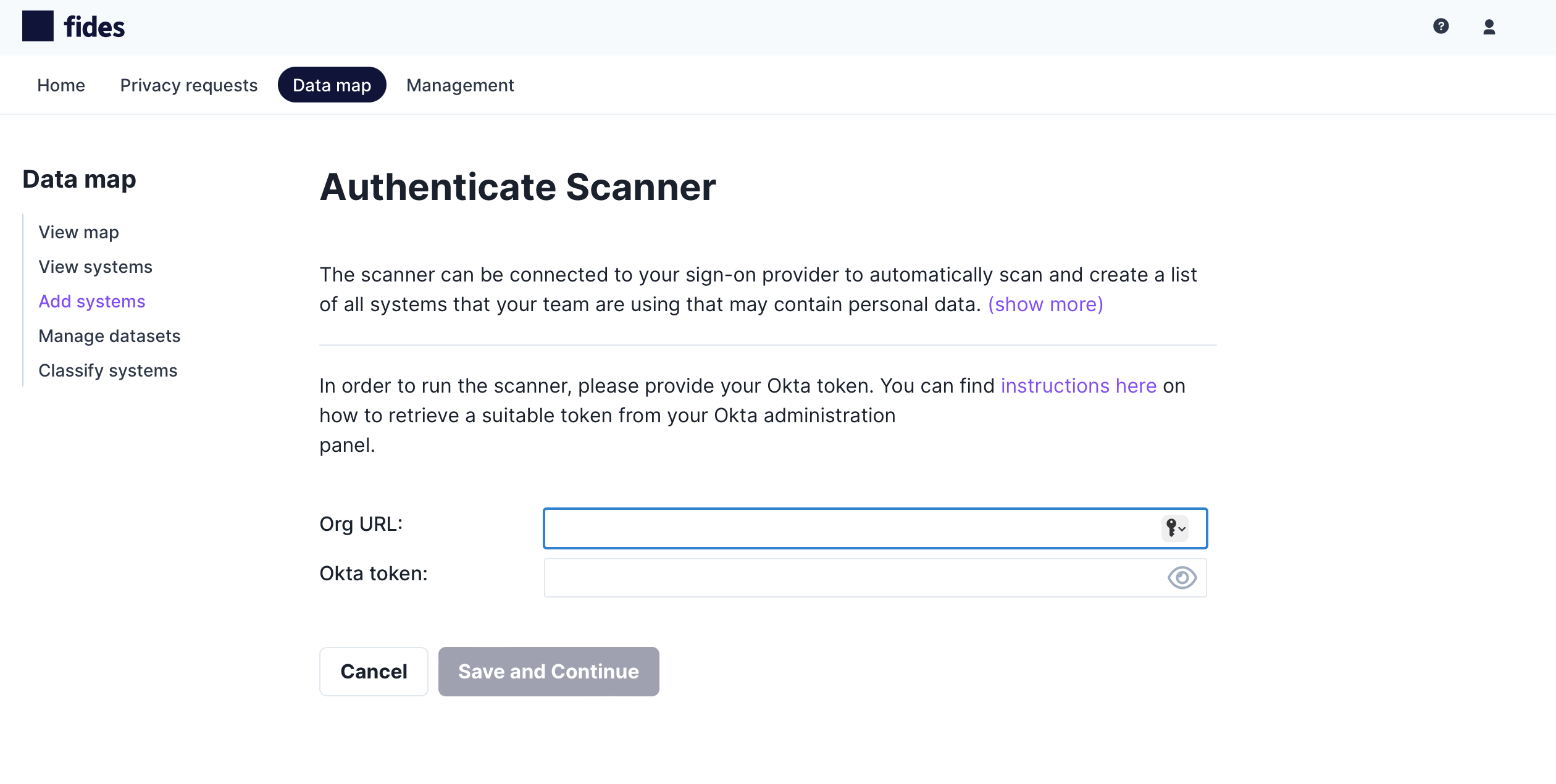 Authenticate the sign sign-on provider scanner