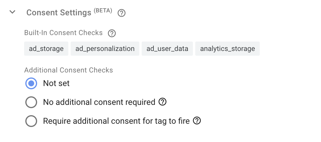 Built-in Consent Settings