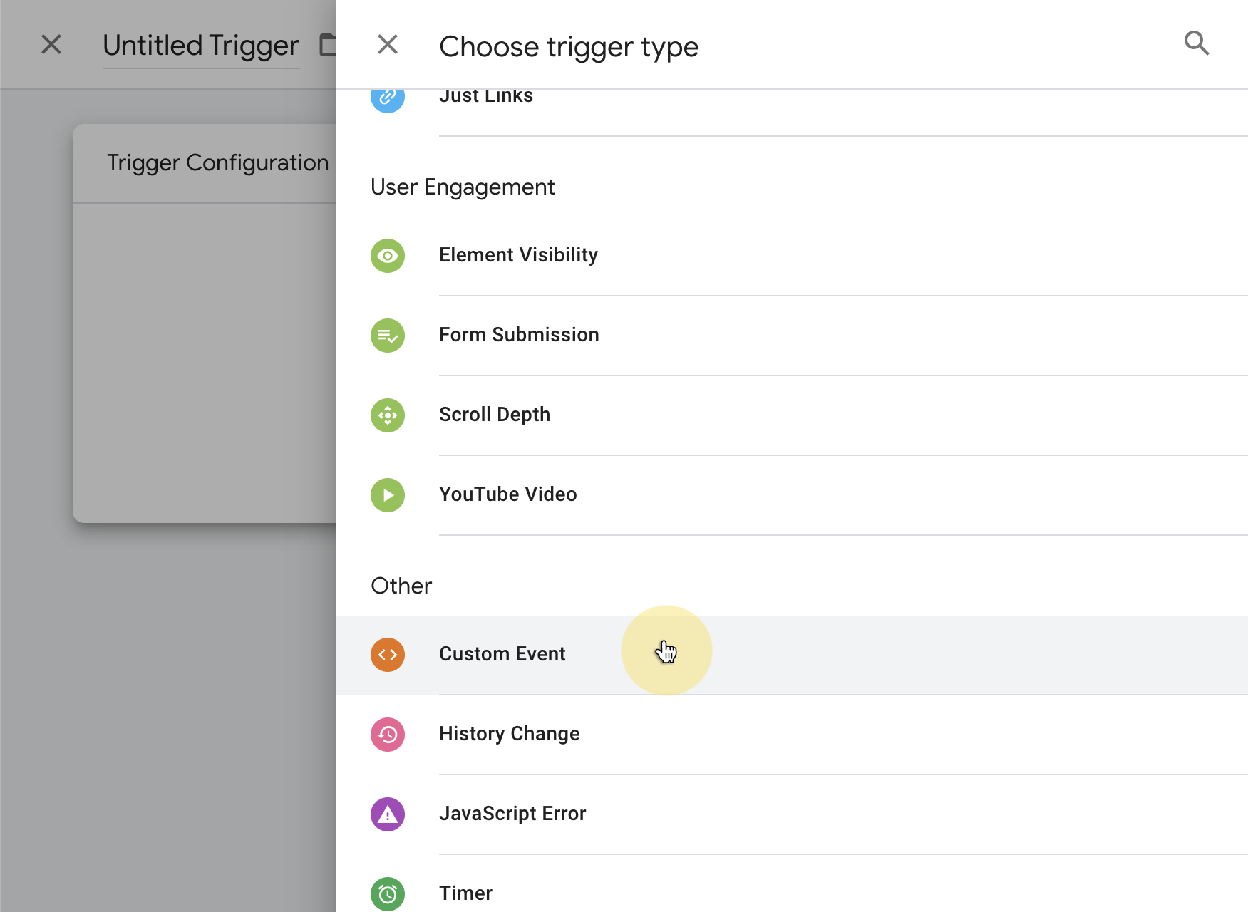 Select Trigger Type