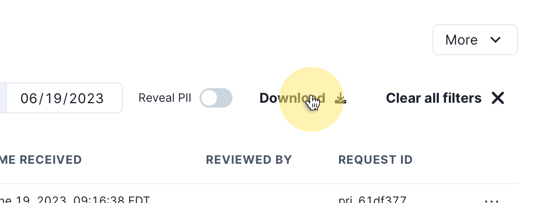 Download Privacy Request Report